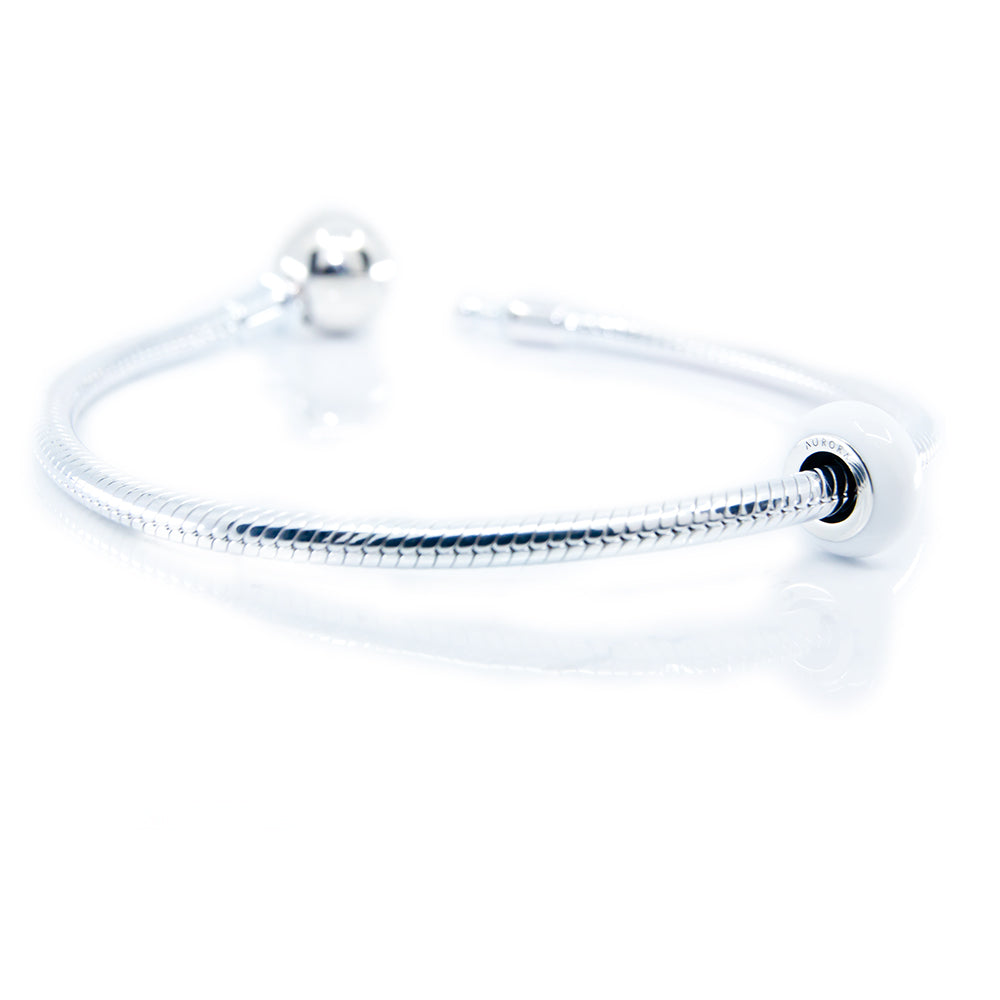 Aurora Charm White Universal Enamel Stopper white sterling-silver; enamel Stopper by The Alternative Bead. Your official Aurora Charm Retailer from Germany