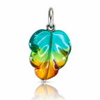 Aurora Charm Whispering Autumn Leaf Charm blue; green; orange glass Dangle by The Alternative Bead. Your official Aurora Charm Retailer from Germany