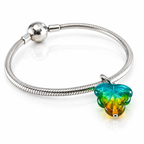 Aurora Charm Whispering Autumn Leaf Charm blue; green; orange glass Dangle by The Alternative Bead. Your official Aurora Charm Retailer from Germany