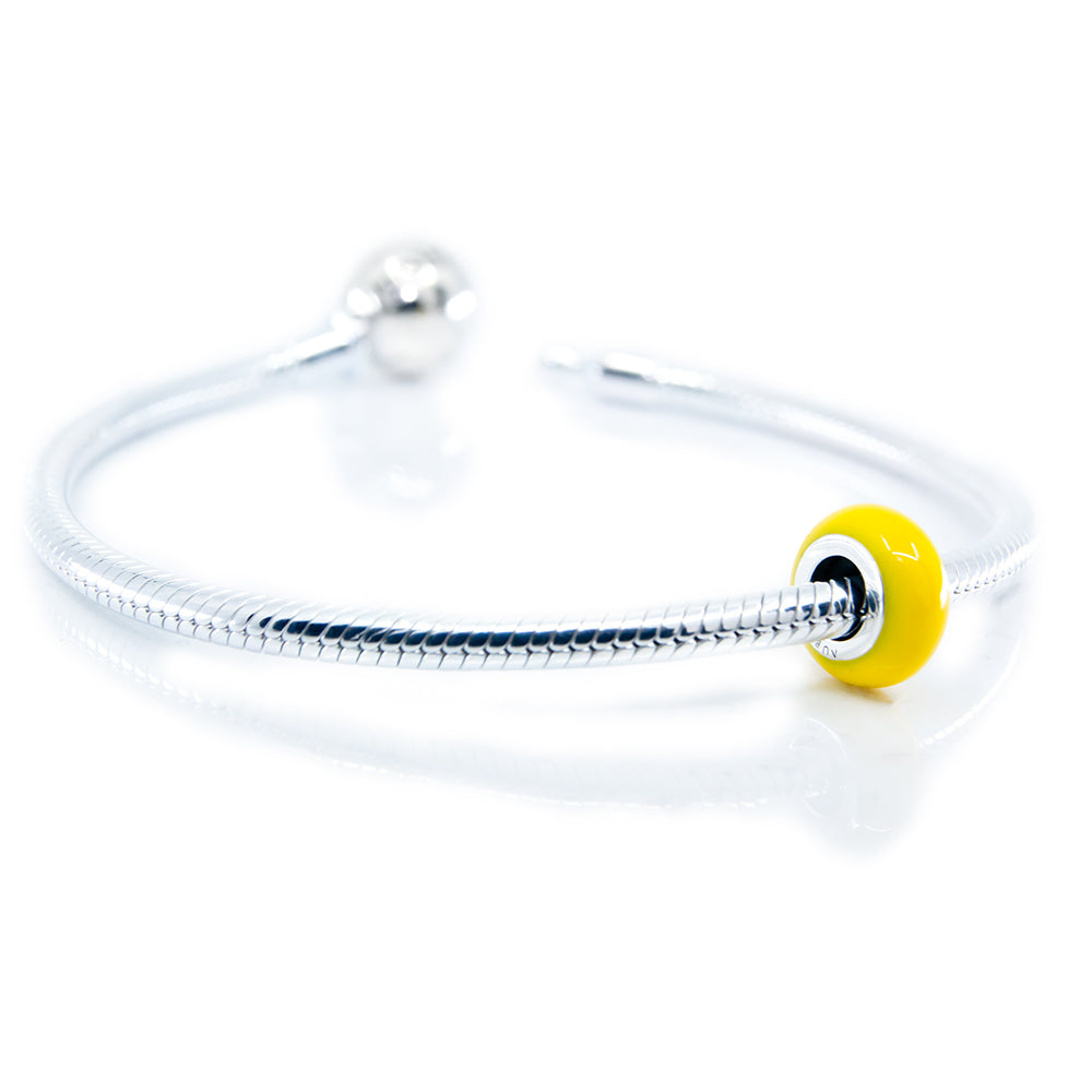 The Alternative Bead: Aurora Charm - Yellow Universal Enamel Stopper Sterling Silver Charm Picture 2