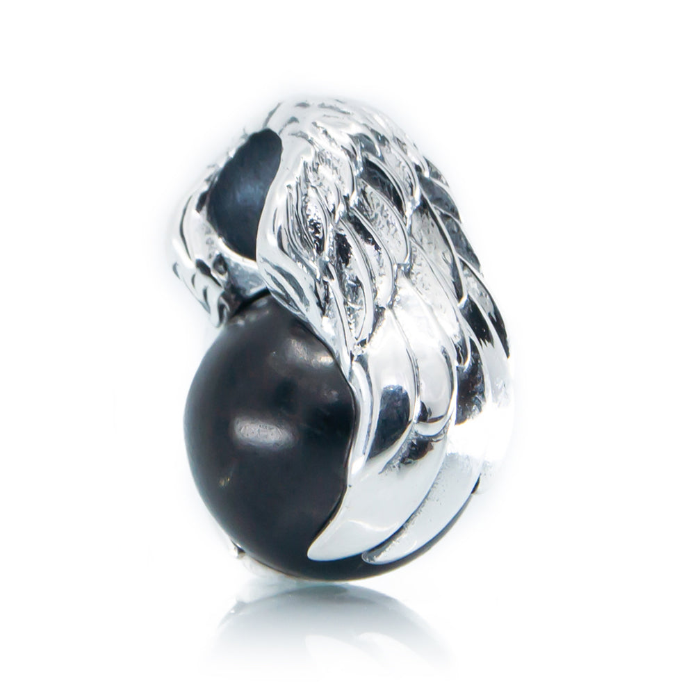 Aurora Charm Wings of Protection - with Shungite silver; black sterling-silver; natural-stone Dangle by The Alternative Bead. Your official Aurora Charm Retailer from Germany