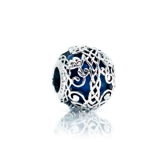 The Alternative Bead: Aurora Charm - Irish Celtic Tree of Life Blue Bead Sterling Silver Charm Picture 1