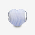 Praan Blue Lace Agate Heart Charm blue natural-stone Bead by The Alternative Bead. Your official Praan Retailer from Germany