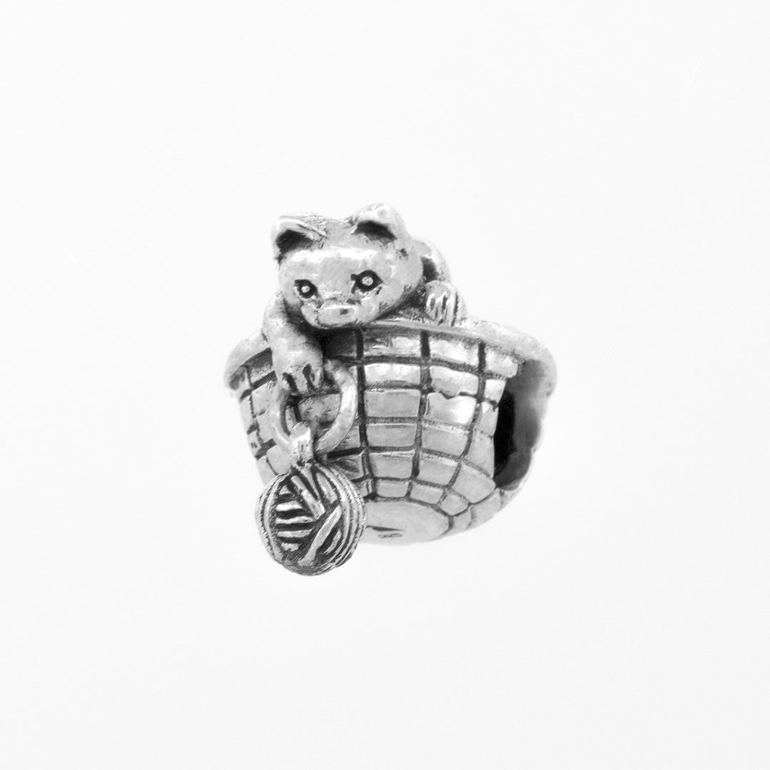 Black Raven Beads Whiskers & Wool - Cat Basket silver sterling-silver Dangle by The Alternative Bead. Your official Black Raven Beads Retailer from Germany