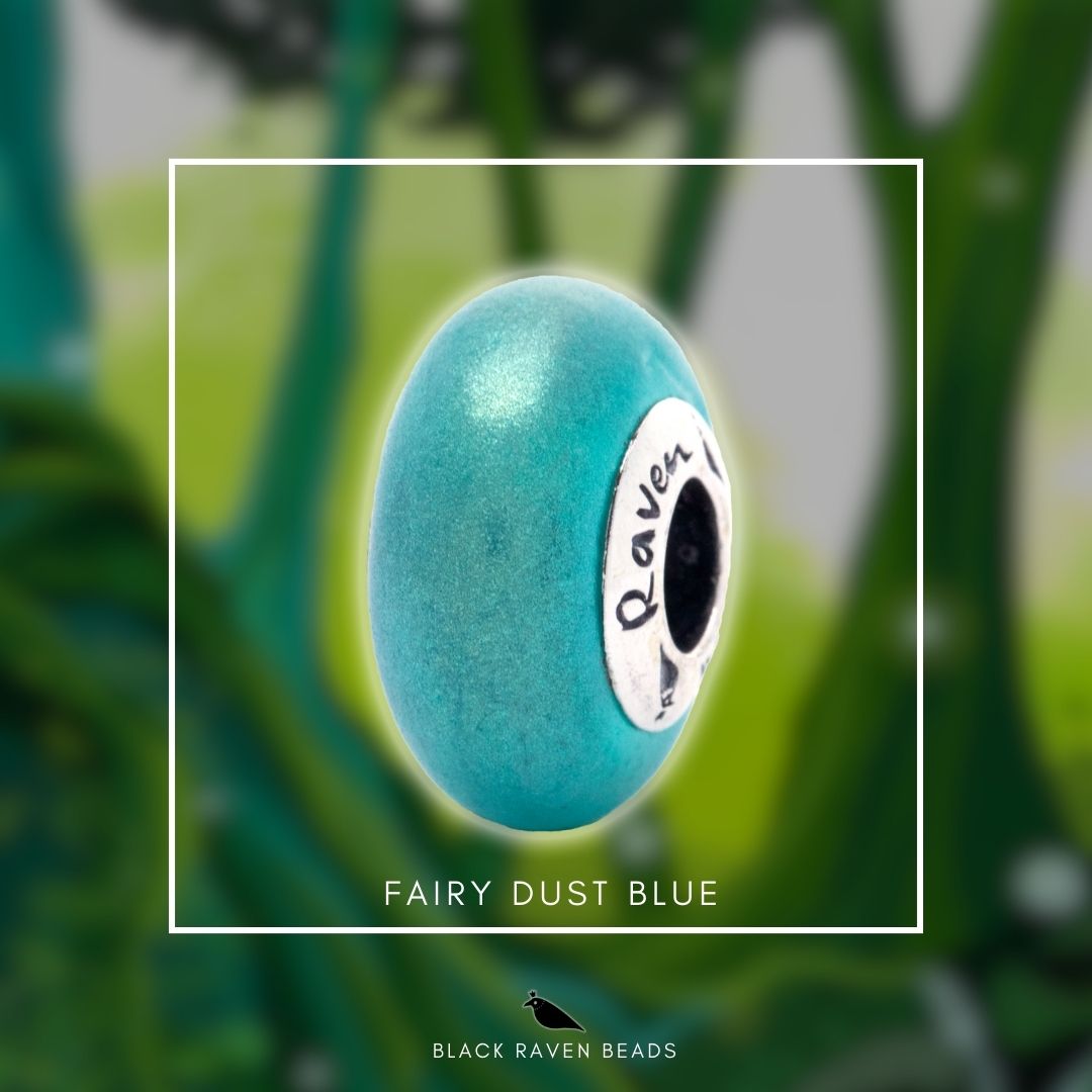 Black Raven Beads Fairy Dust Blue  glass Charm by The Alternative Bead. Your official Black Raven Beads Retailer from Germany