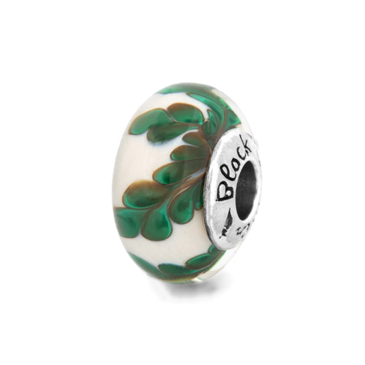 Black Raven Beads Basil Glass white; green glass Bead by The Alternative Bead. Your official Black Raven Beads Retailer from Germany