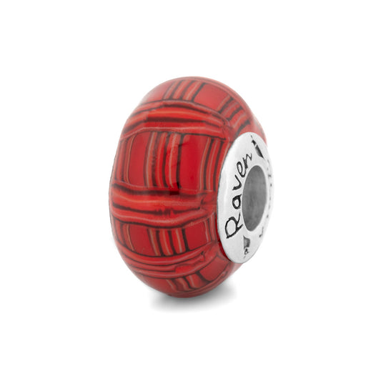Black Raven Beads Tartan Red red glass Bead by The Alternative Bead. Your official Black Raven Beads Retailer from Germany