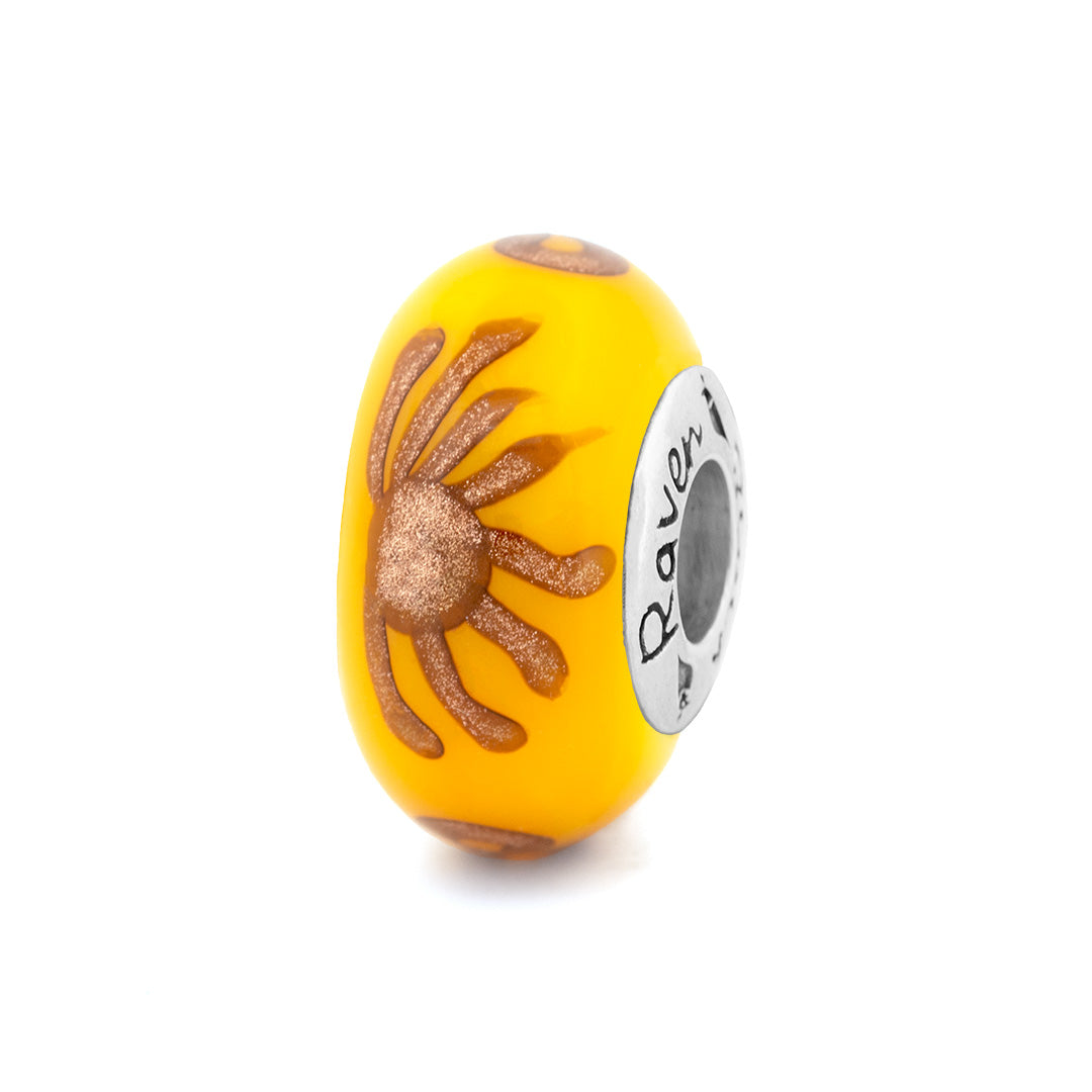 Black Raven Beads Maya First Sun Glass yellow; orange glass Bead by The Alternative Bead. Your official Black Raven Beads Retailer from Germany