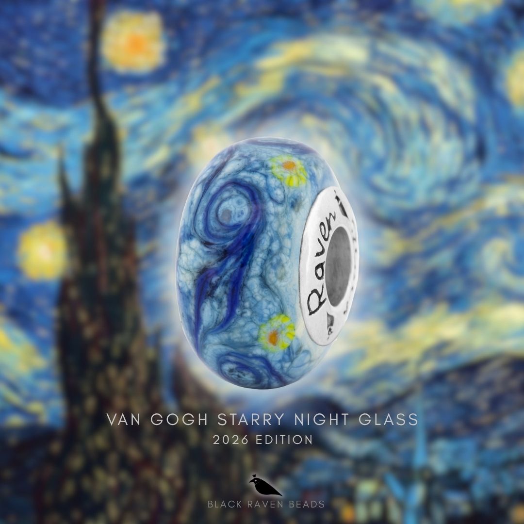 Black Raven Beads Van Gogh Starry Night Glass 2026 Edition blue glass Bead by The Alternative Bead. Your official Black Raven Beads Retailer from Germany