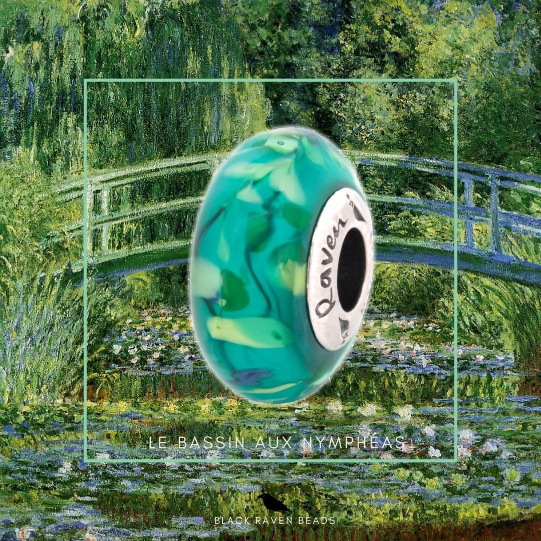 Black Raven Beads Monet Le Bassin Aux Nymphéas green glass Charm by The Alternative Bead. Your official Black Raven Beads Retailer from Germany