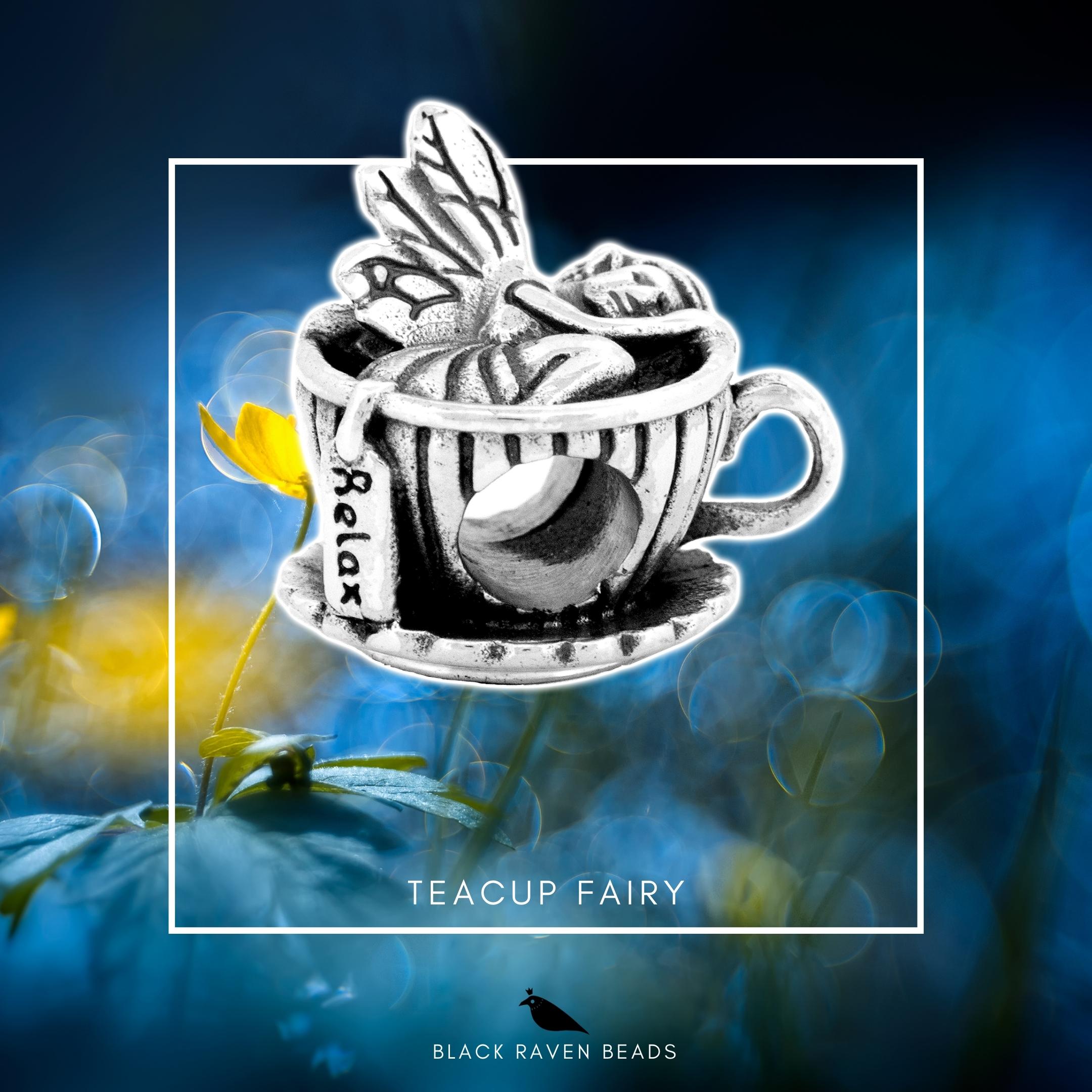 Black Raven Beads Teacup Fairy silver sterling-silver Charm by The Alternative Bead. Your official Black Raven Beads Retailer from Germany