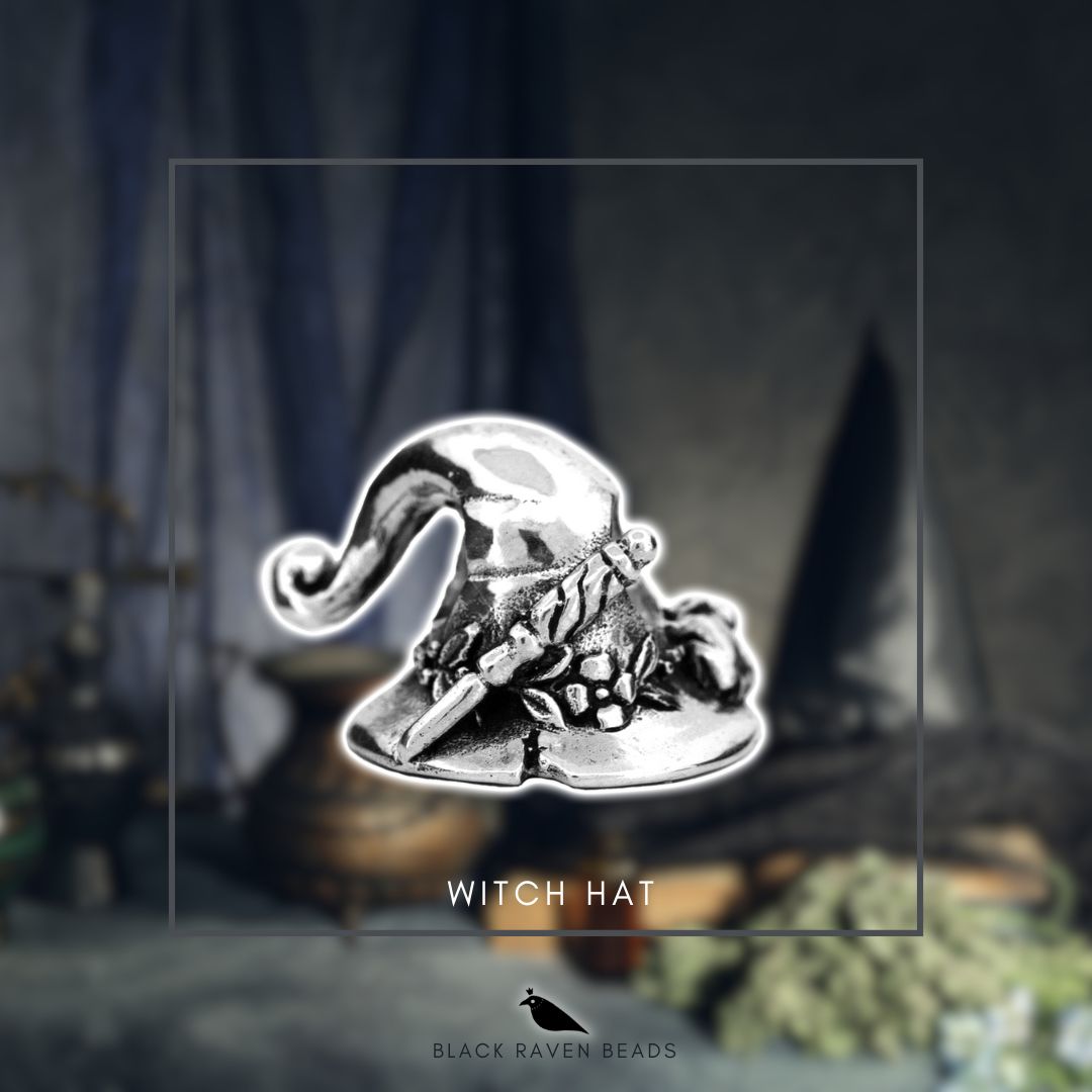 Black Raven Beads Witch Hat silver sterling-silver Charm by The Alternative Bead. Your official Black Raven Beads Retailer from Germany