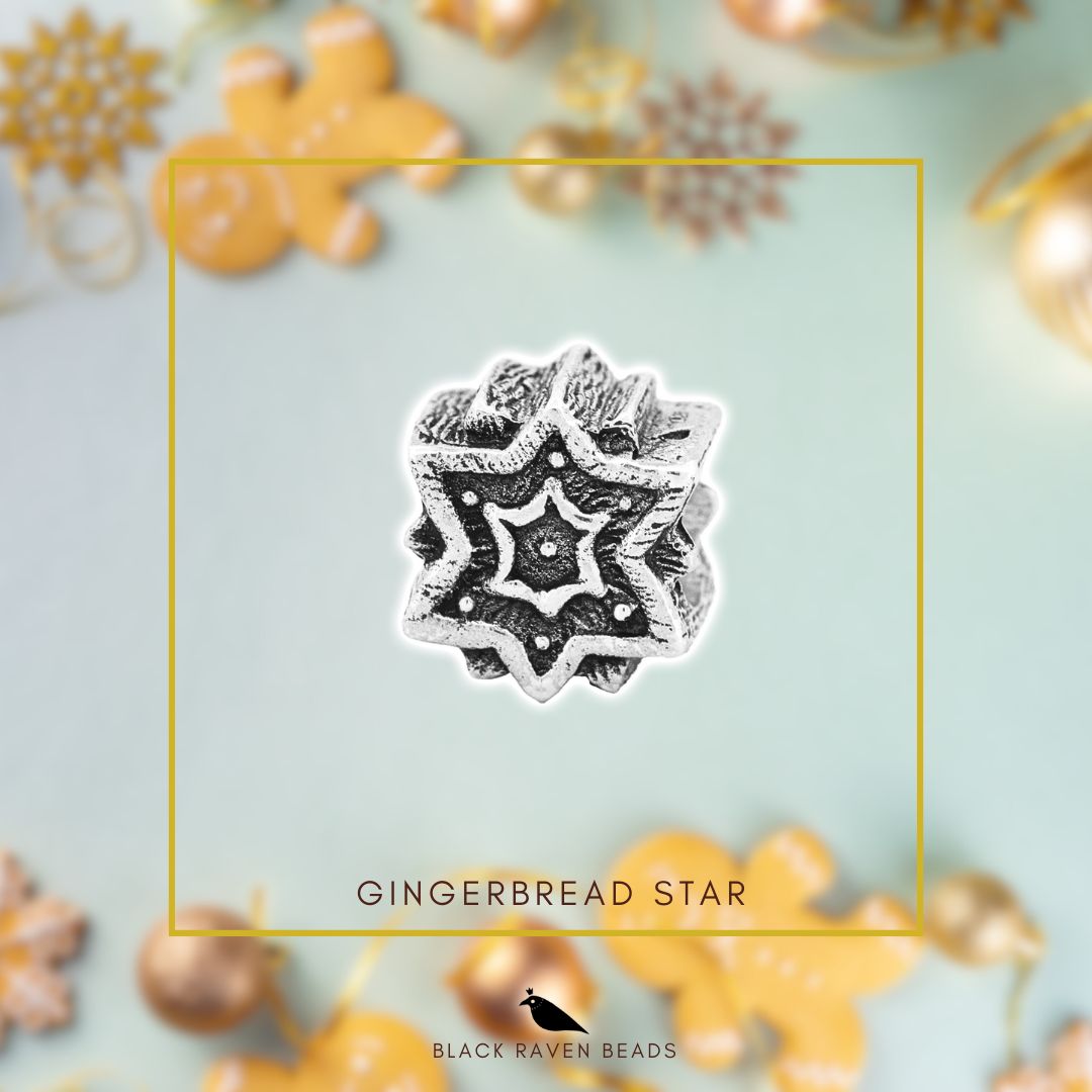 Black Raven Beads Gingerbread Star silver sterling-silver Charm by The Alternative Bead. Your official Black Raven Beads Retailer from Germany