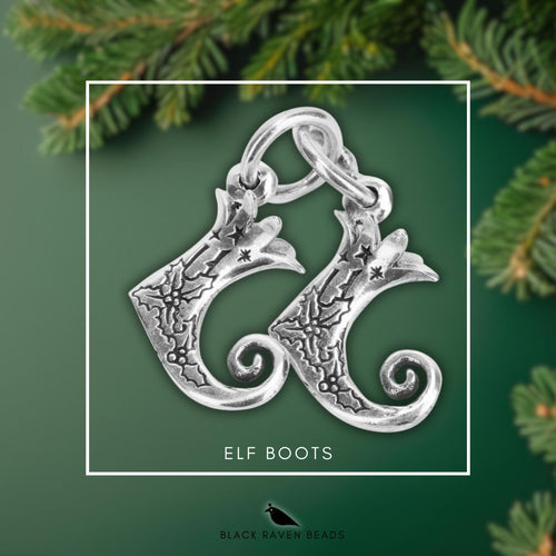 Black Raven Beads Elf Boots silver sterling-silver Dangle by The Alternative Bead. Your official Black Raven Beads Retailer from Germany