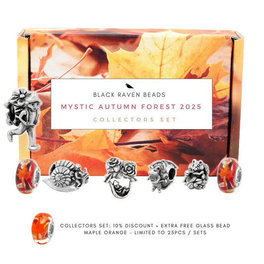Black Raven Beads Mystic Autumn Forest 2025 Collectors Set silver sterling-silver; glass Collectors Set by The Alternative Bead. Your official Black Raven Beads Retailer from Germany