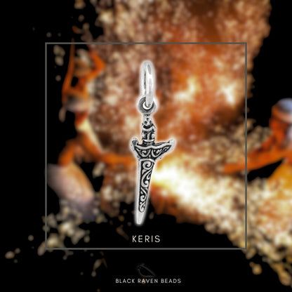 Black Raven Beads Kris (Sword) silver sterling-silver Dangle by The Alternative Bead. Your official Black Raven Beads Retailer from Germany
