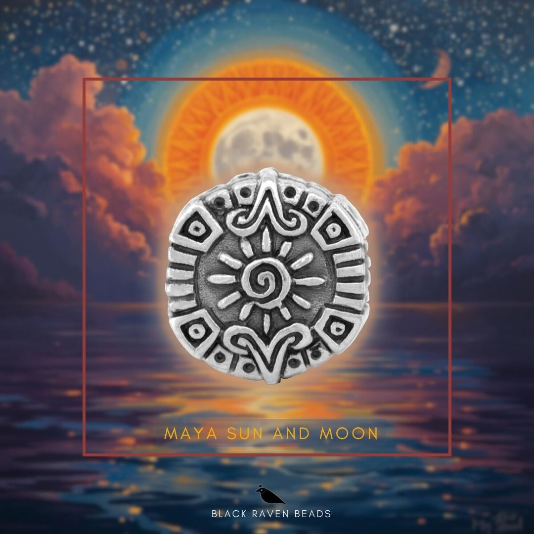 Black Raven Beads Maya Sun and Moon silver sterling-silver Bead by The Alternative Bead. Your official Black Raven Beads Retailer from Germany