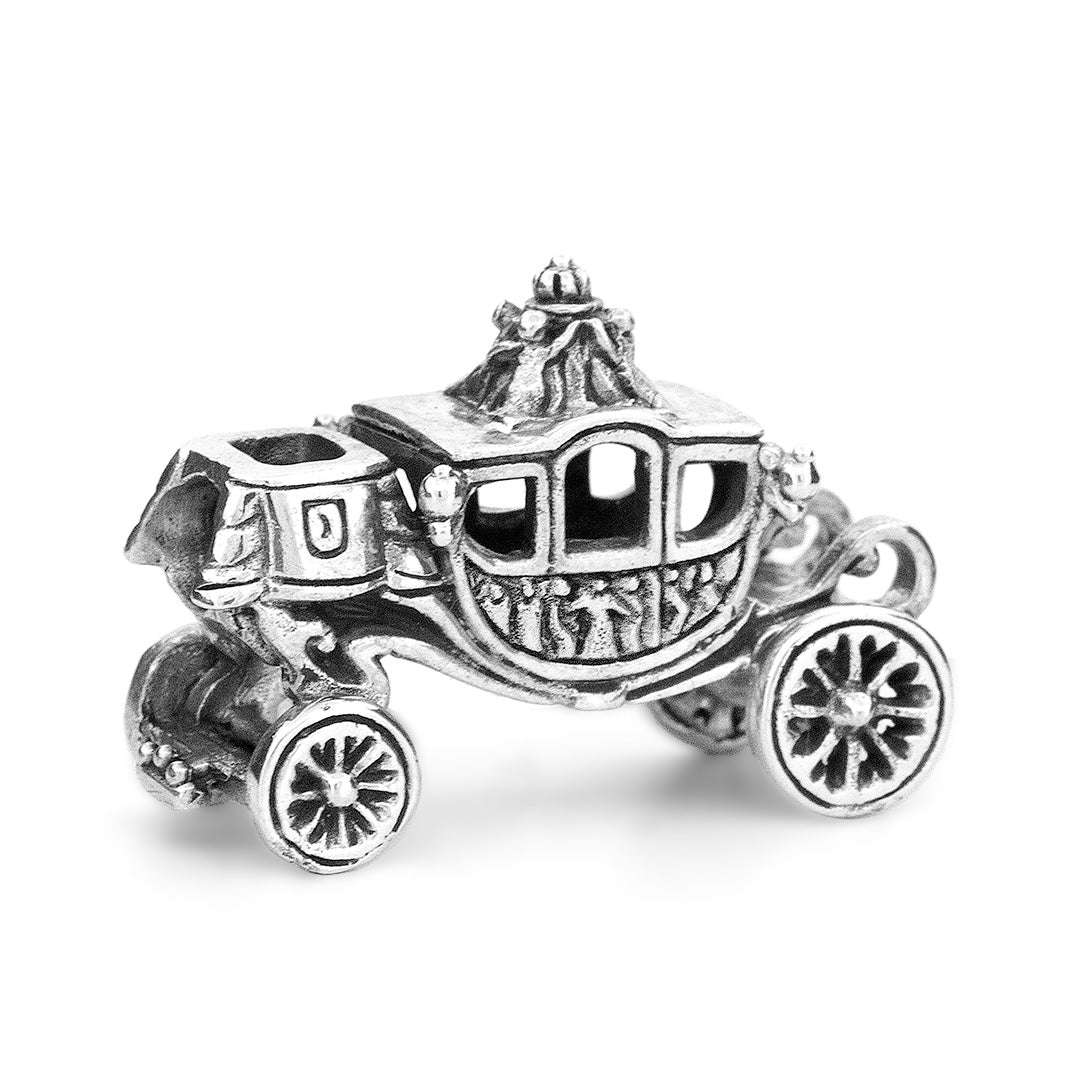 Silver Black Raven Beads Royal Carriage Sterling Silver Charm by The Alternative Bead 