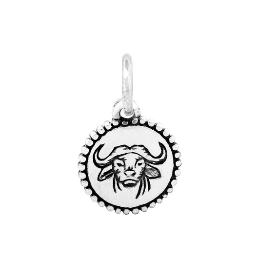 Silver Black Raven Beads Buffalo Dangle Sterling Silver Charm by The Alternative Bead 