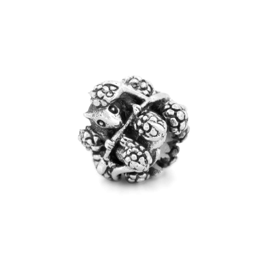 Silver Black Raven Beads Blackberry Mouse Sterling Silver Charm by The Alternative Bead 