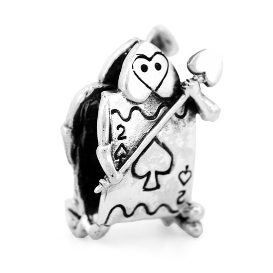 Silver Black Raven Beads Card Soldier Sterling Silver Charm by The Alternative Bead 