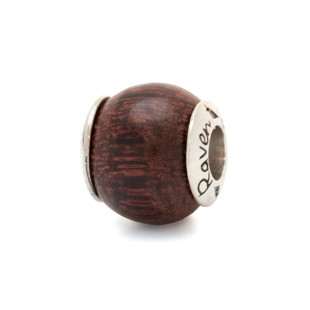Black Raven Beads Champora Wood silver and brown sterling-silver and wood Charm by The Alternative Bead. Your official Black Raven Beads Retailer from Germany