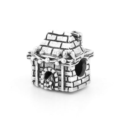 Silver Black Raven Beads Fireplace Sterling Silver Charm by The Alternative Bead 