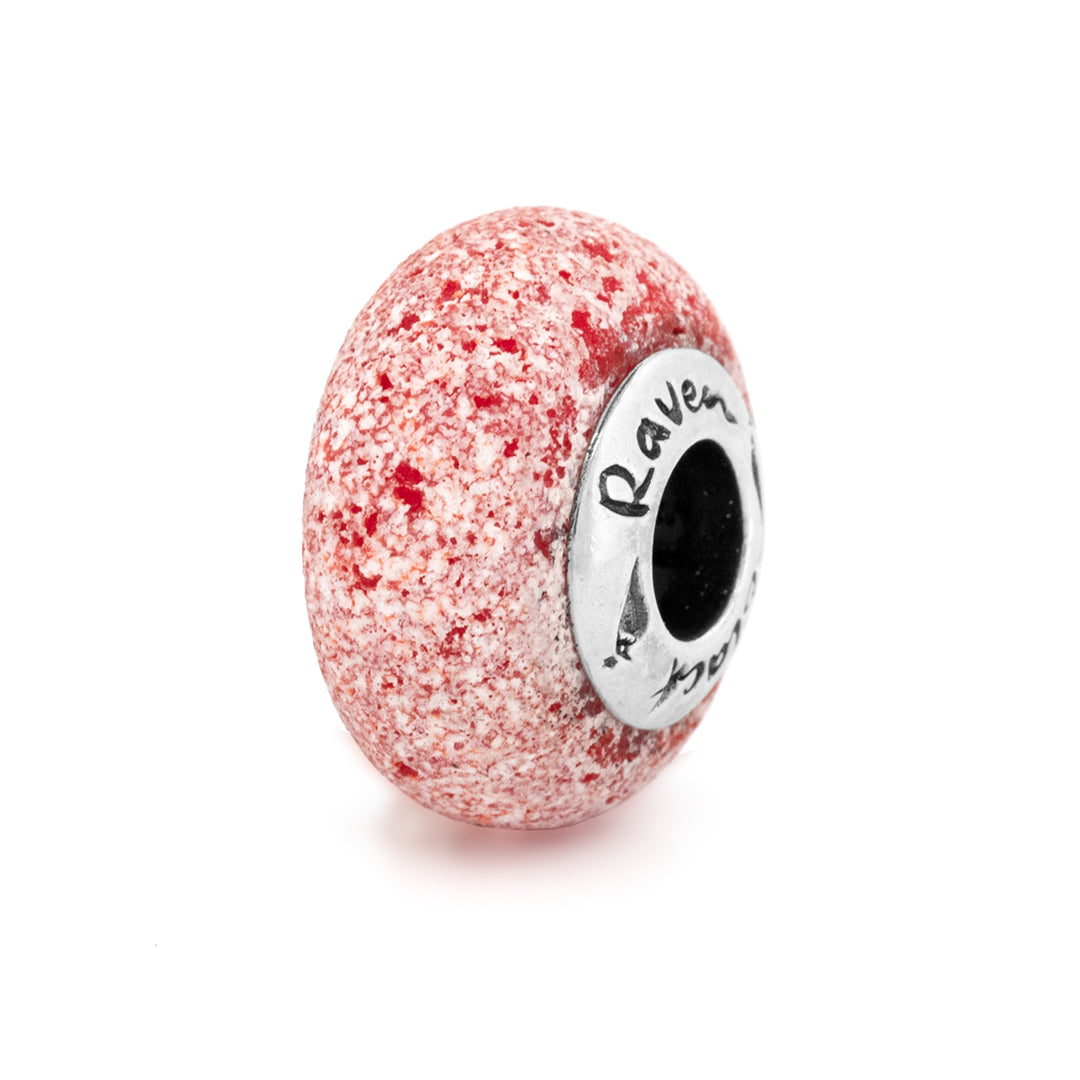 Black Raven Beads Brick red and white glass Charm by The Alternative Bead. Your official Black Raven Beads Retailer from Germany