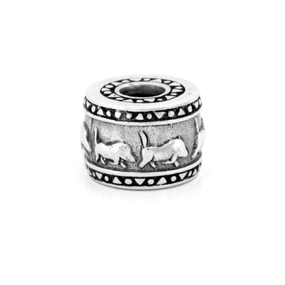 Silver Black Raven Beads Warthog Sterling Silver Charm by The Alternative Bead 