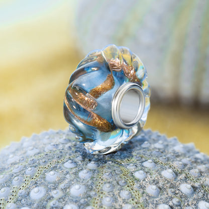 Blue; Silver Elfbeads Forget-Me-Not Gold Sprinkles Roll Charm by The Alternative Bead 