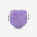 Praan Iris Crystal Heart Charm purple natural-stone Bead by The Alternative Bead. Your official Praan Retailer from Germany