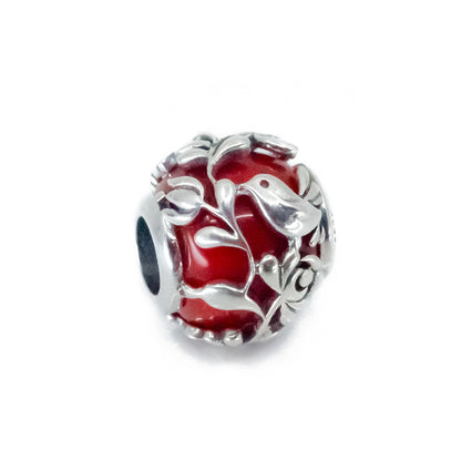 The Alternative Bead: Aurora Charm - Lover’s Song – Red Bead Sterling Silver Charm Picture 1