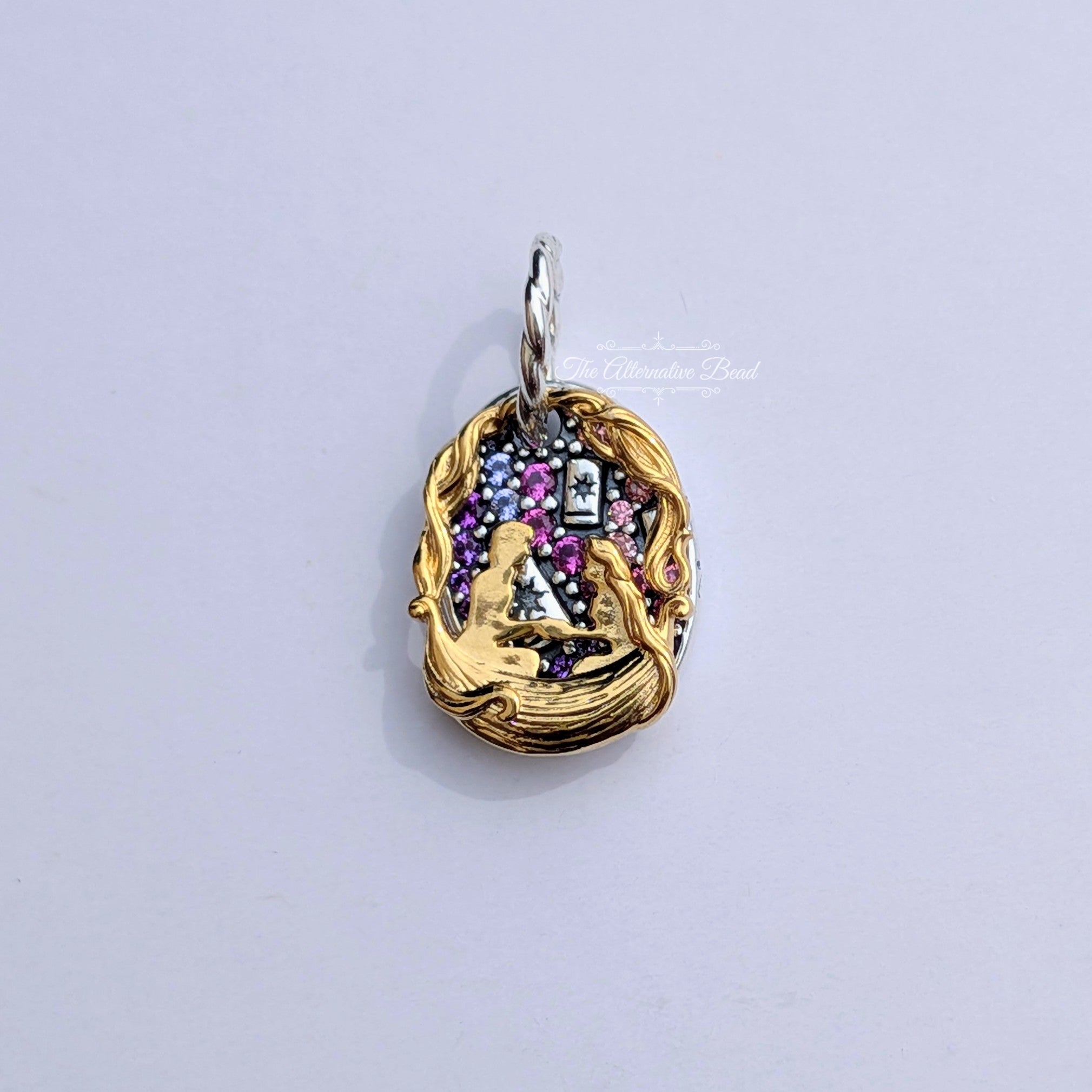 Disney x Pandora Rapunzel & Fynn Double Dangle Charm silver; gold; multicolor sterling-silver; gold-plated Dangle by The Alternative Bead. Your Jewelry Retailer from Germany