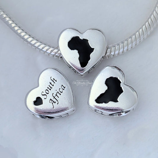 Pandora Africa Map Heart Charm silver sterling-silver; enamel Bead by The Alternative Bead. Your Jewelry Retailer from Germany