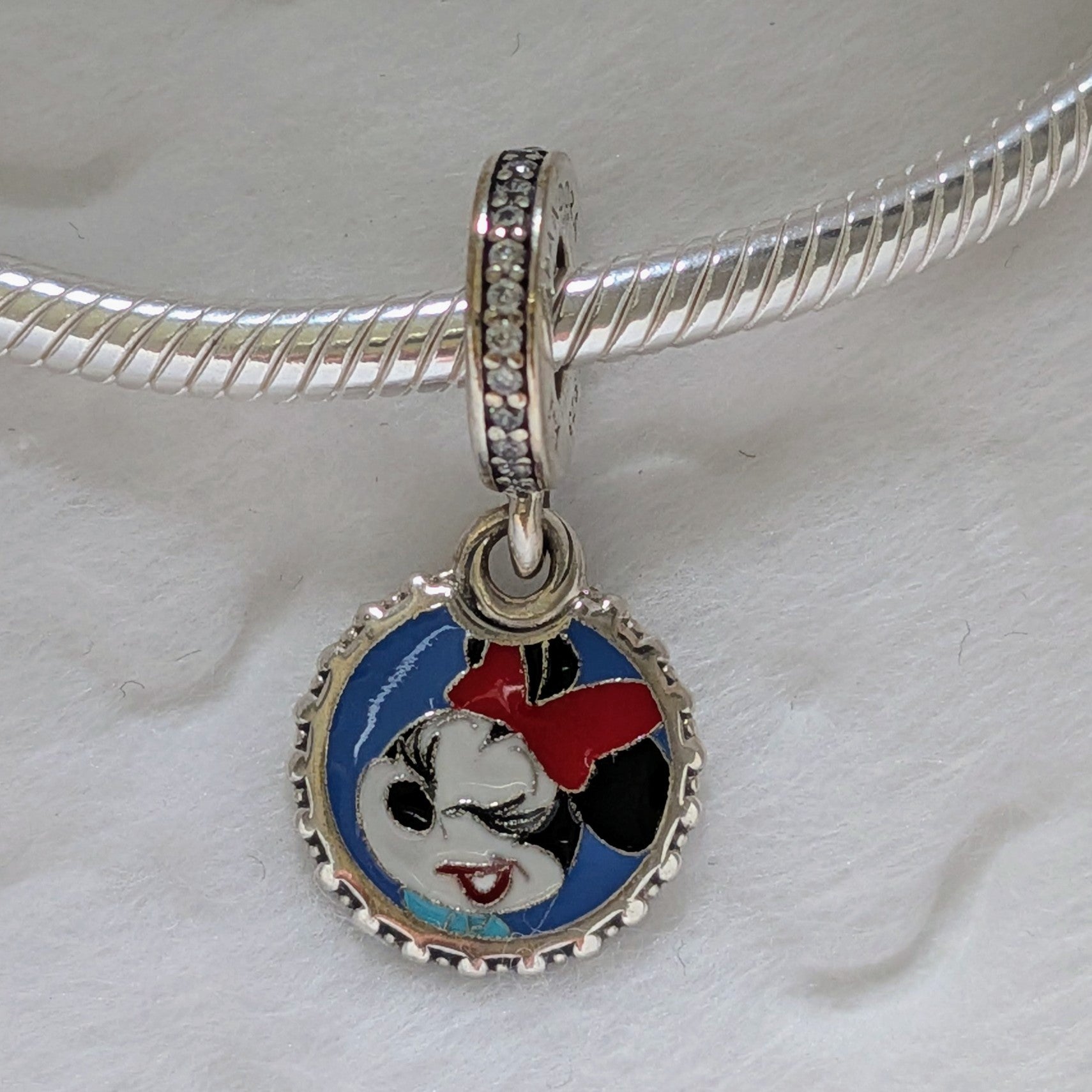 Disney x Pandora Minnie Mouse Disneyland Dangle Charm silver; blue; multicolor sterling-silver; enamel Dangle by The Alternative Bead. Your Jewelry Retailer from Germany