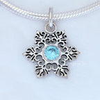Snowflake dangle Charm - Aqua Blue