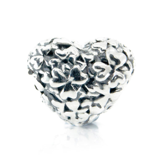 The Alternative Bead: Aurora Charm - Heart of Shamrocks Sterling Silver Charm Picture 1