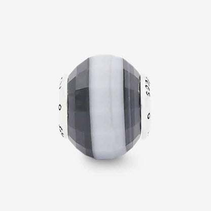 Black & White Striped Agate Charm