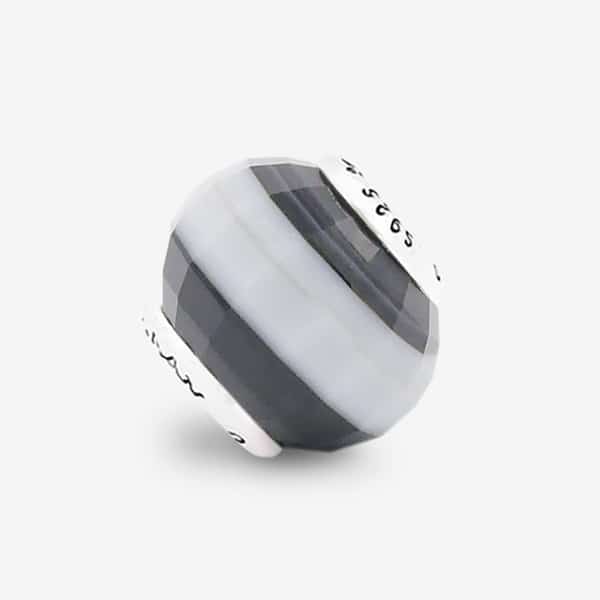 Black & White Striped Agate Charm