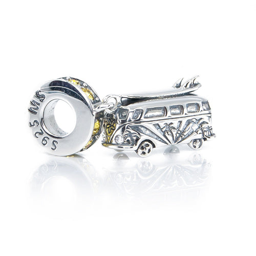 Aurora Charm Vintage Summer Van Yellow Crystals Dangle silver; yellow sterling-silver; crystal Dangle by The Alternative Bead. Your official Aurora Charm Retailer from Germany