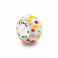 Praan White Polka dot dots; white; yellow; blue; red; gray; multicolor glass Bead by The Alternative Bead. Your official Praan Retailer from Germany